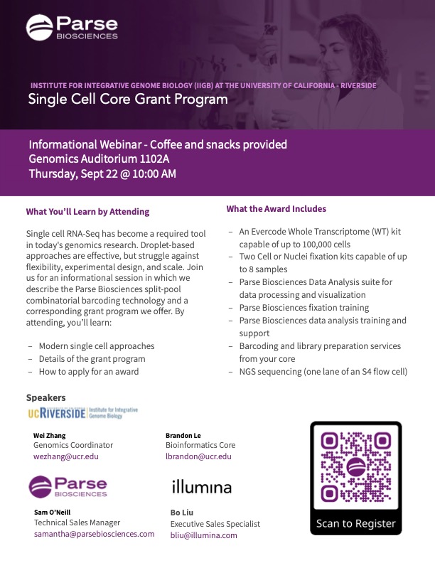 Single Cell Core Grant Program